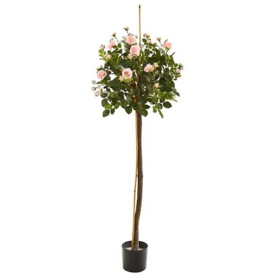 4ft. Potted Pink Rose Topiary Tree {1}