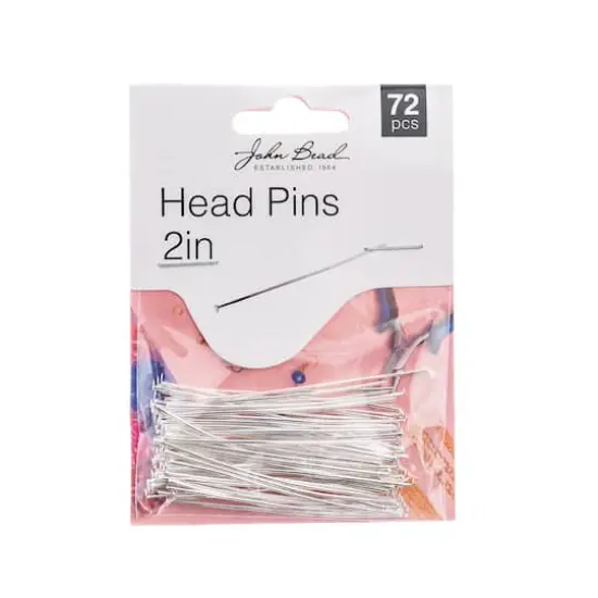 John Bead 2" Silver Head Pins, 72ct. {1}