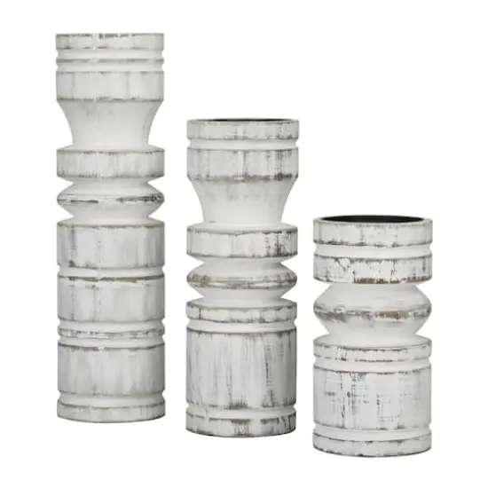 White Coastal Candle Holder Set {3}