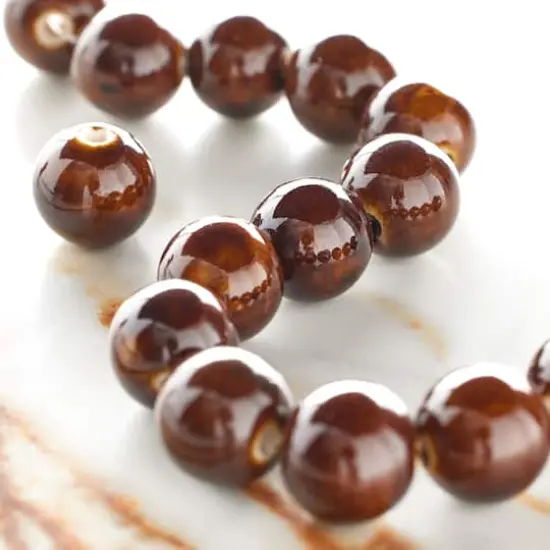 Amber Ceramic Round Beads, 12mm by Bead Landing&trade; {3}