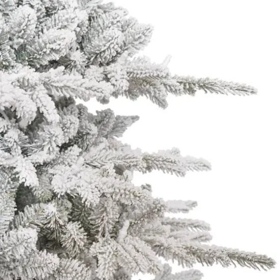 7.5ft. Pre-Lit Slim Flocked Artificial Utah Fir Tree, Multicolor Lights {6}