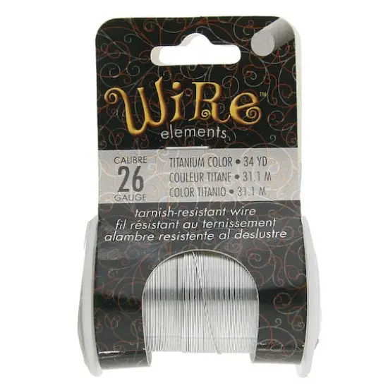 The Beadsmith&reg; Wire&trade; Elements 26 Gauge Tarnish-Resistant Wire Titanium {1}