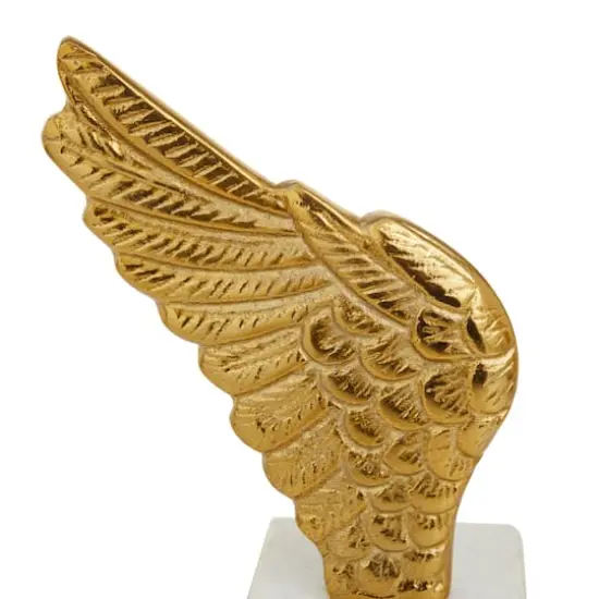 10" Angel Wing Aluminum Bookend Set Gold {4}