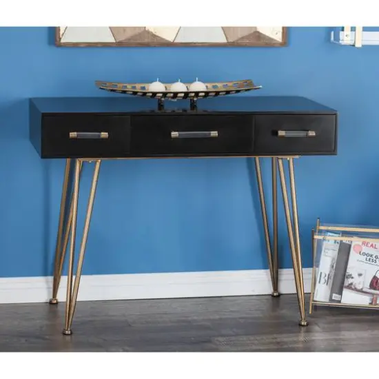 3.5ft. Black Modern Wood Console Table {11}