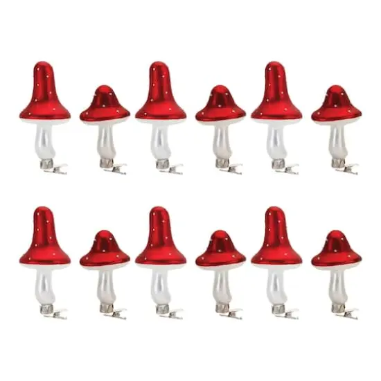 Frost Glass Mushroom Clip Ornaments Set {1}