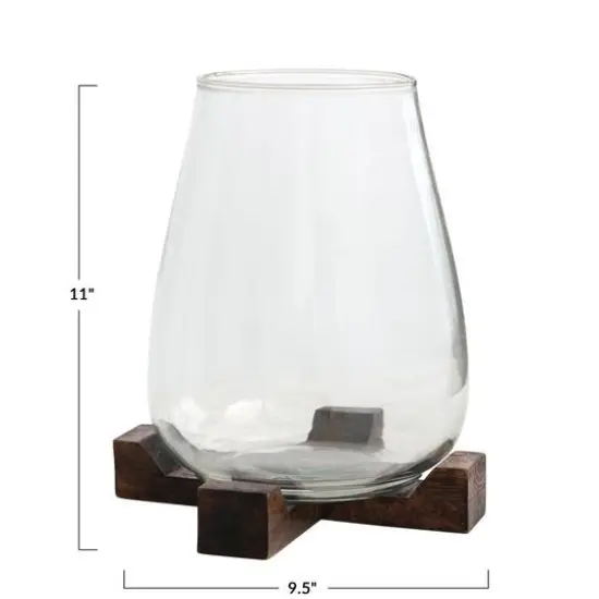 Hello Honey&reg; 11" Glass Hurricane Candle Holder {8}