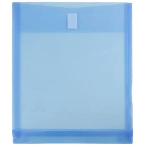 JAM Paper VELCRO&reg; Closure 9.75" x 11.5" Open End Envelopes, 12ct. Blue {1}