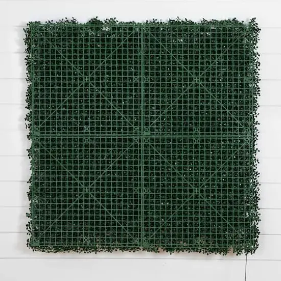 40" Pre-Lit Warm White LED Boxwood Artificial Living Wall Panel {8}
