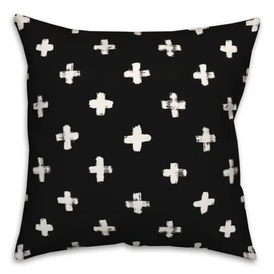 Crosses Indoor/Outdoor Pillow Black {1}