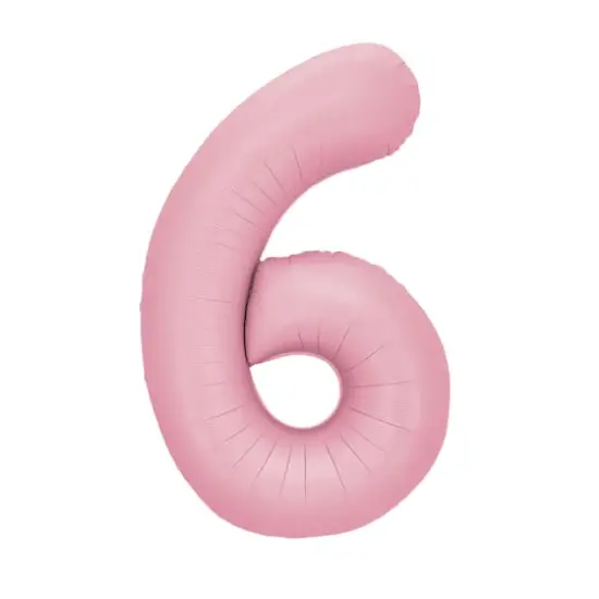 34" Light Pink Number Foil Balloon 6 {1}