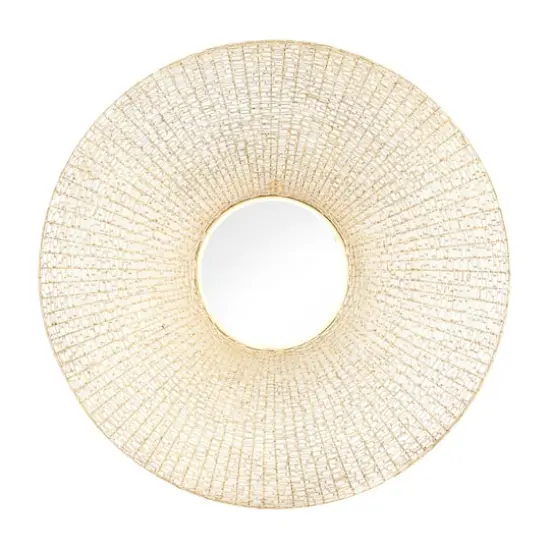 CosmoLiving by Cosmopolitan Gold Iron Contemporary Wall Mirror, 36" x 36" x 3" {1}