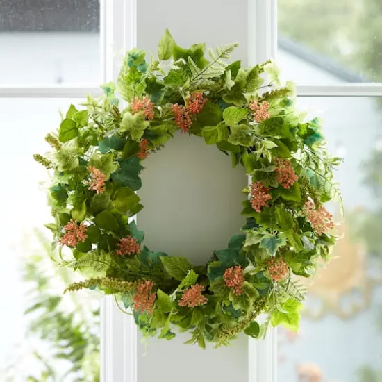 24.5" Mixed Seeded Foliage Wreath {4}