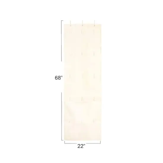 Household Essentials 68" Natural Cotton Over the Door Cap & Hat Organizer {4}