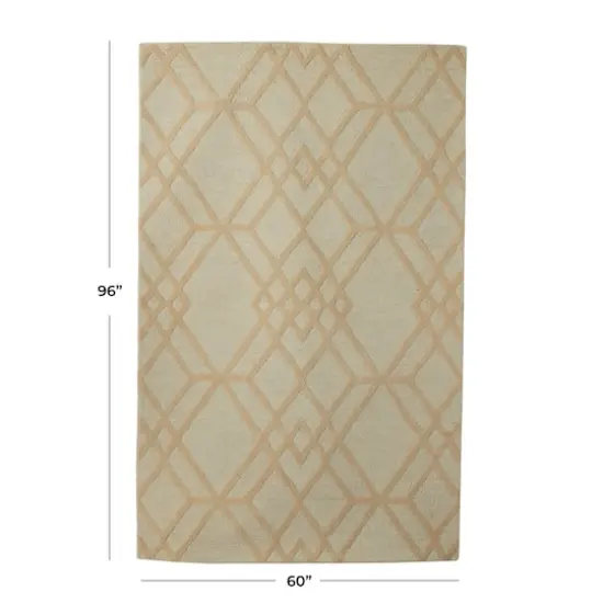 Beige Contemporary 5' x 8' Area Rug {8}