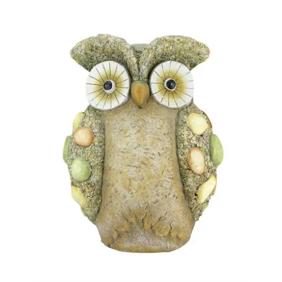 17.25" Weathered Wise Owl Spring Patio Garden Statue {1}