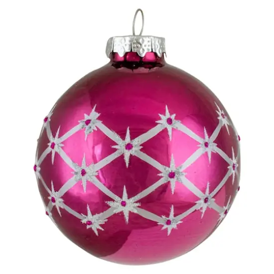4ct. 3" Shiny Pink Glass Ball Ornaments {3}