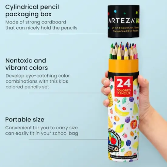 Arteza&reg; Kids 24 Scented Colored Triangular Pencils Set {6}