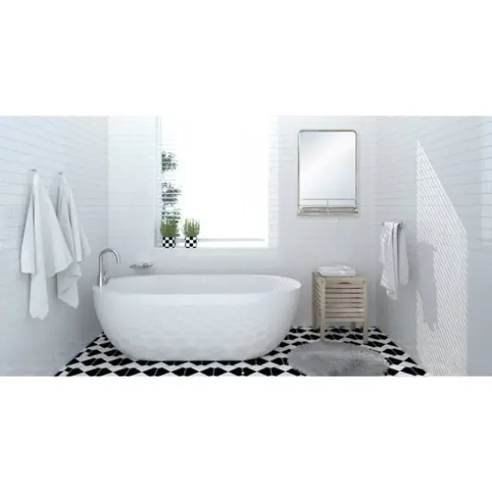 Hello Honey&reg; Gold Rectangle Wall Mirror with Shelf {13}