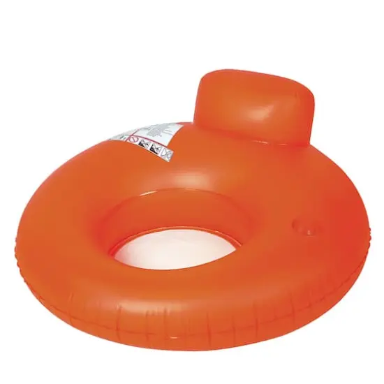 4ft. Orange Inflatable Pool Sofa Lounger Float {1}