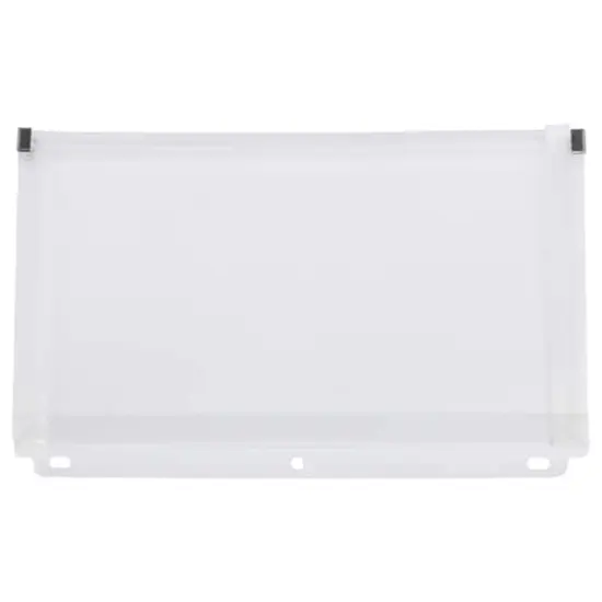JAM Paper 6" x 9.5" Clear Plastic Zip Closure 3-Hole Punch Envelopes, 12ct. {1}