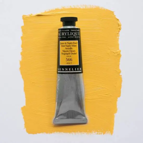 Sennelier Extra Fine Artists' Acrylic Paint, 60mL 566 Dark Naples Yellow {4}