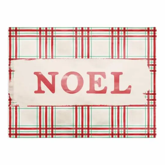 Painted Christmas Plaid Poly Twill Placemat {1}