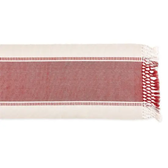 DII&reg; 72" Dobby Stripe Table Runner Barn Red {5}