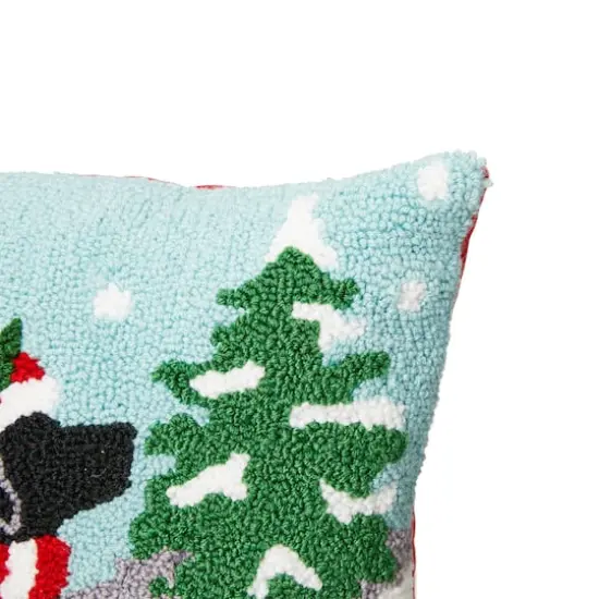 Glitzhome&reg; Hooked Christmas Dog & Cat Throw Pillow Set {7}