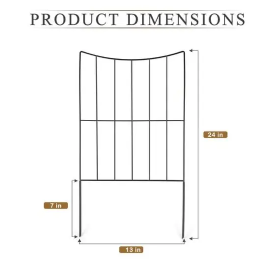 NEX&trade; 24" Black Lower Arc Garden Fence, 10ct. {3}