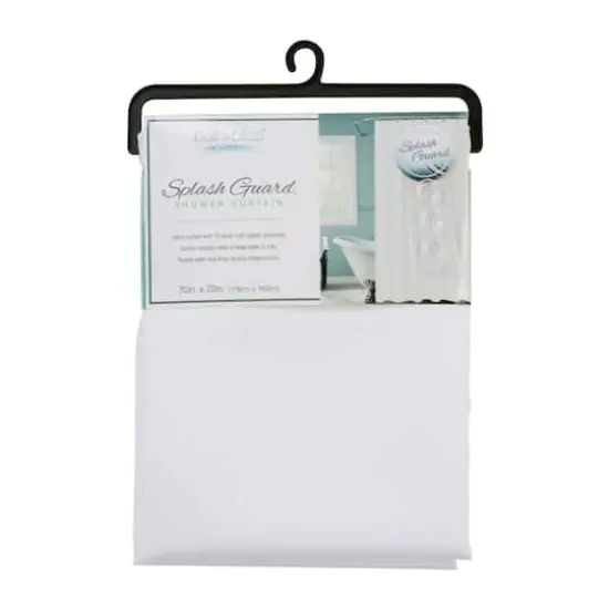 Bath Bliss White Shower Curtain with Splash Guard {1}