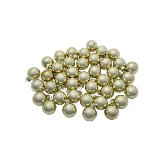 Whitehurst 40ct. 1.25" Glossy Glass Ball Ornaments Gold Shiny {3}