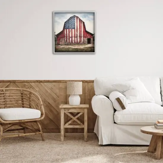Stupell Industries Americana Barn View Framed Giclee Art Gray {3}
