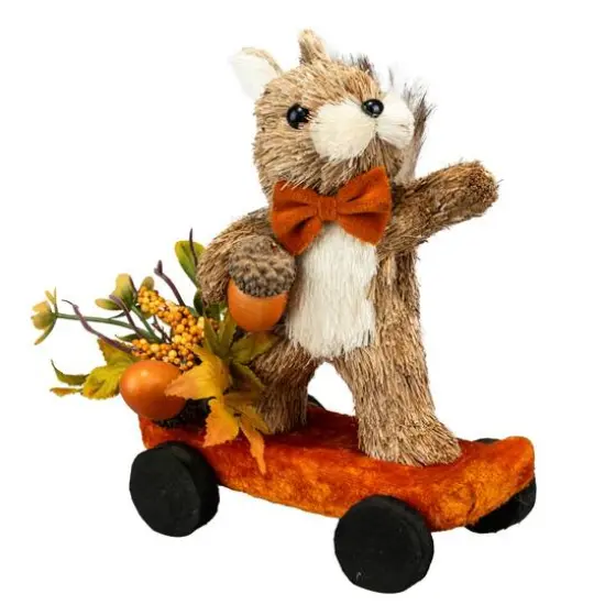 7" Squirrel on Skateboard with Acorns Natural Décor by Ashland® {1}