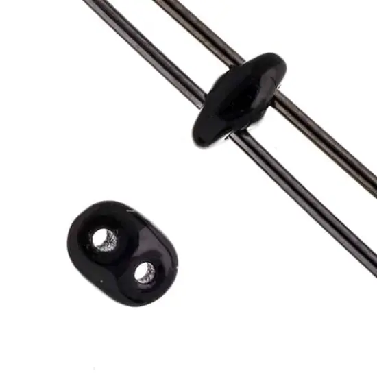 Superduo Two-Hole Czech Glass Beads Jet {4}
