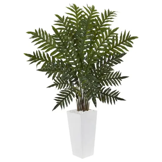 4.5ft. Evergreen Plant in White Planter {1}