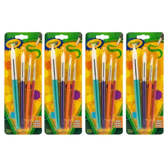 Crayola&reg; Round Brush Set, 4 Packs of 4 {1}