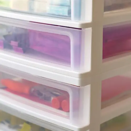 IRIS White 4-Drawer Desktop Plastic Drawer Organizer {10}