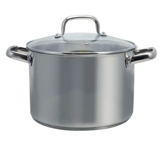 Oster Adenmore 8qt. Stainless Steel Stock Pot With Tempered Glass Lid {1}