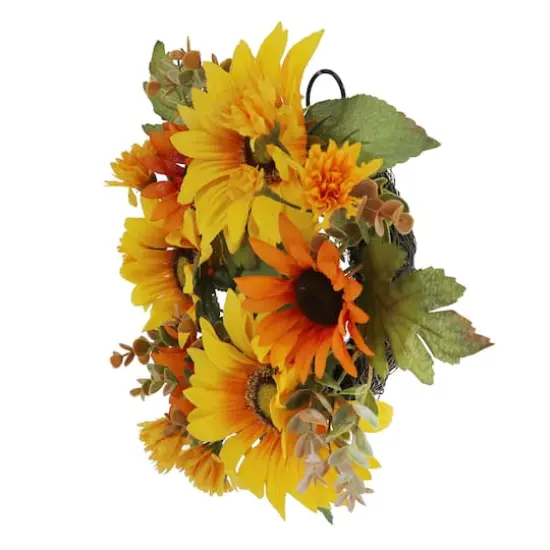 Mini Yellow & Orange Sunflower & Eucalyptus Wreath by Ashland&reg; {4}