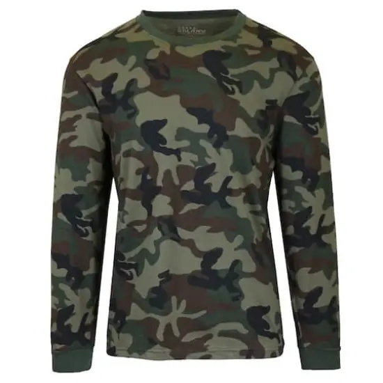 Galaxy by Harvic Long Sleeve Crew Neck Men's T-Shirt Woodland {1}