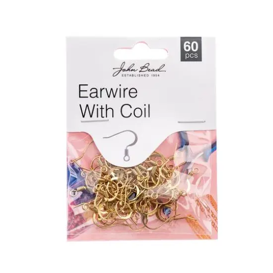 John Bead Must Have Findings 18mm Earwire with Coil, 60ct. Antique Gold {1}