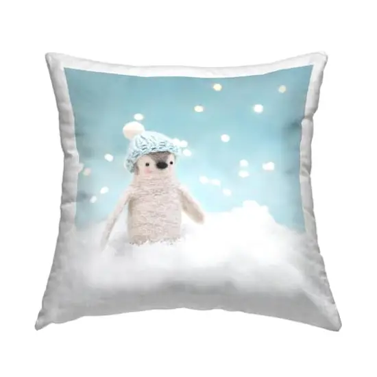 Stupell Industries Winter Snow Scene Penguin Throw Pillow {1}