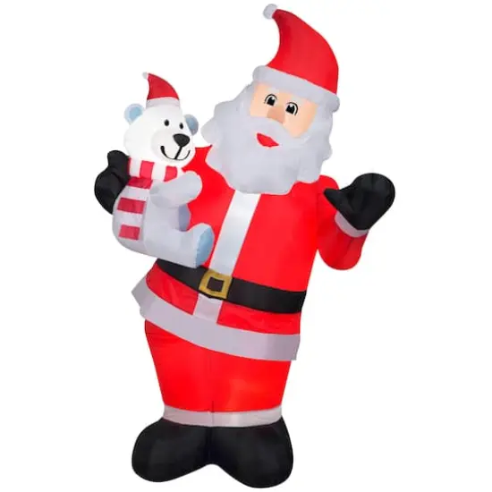 6ft. Animated Airblown&reg; Inflatable Christmas Swaying Santa with Polar Bear {1}