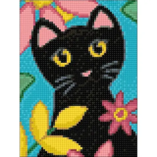 Crafting Spark Kitty & Flowers Diamond Painting Kit {1}