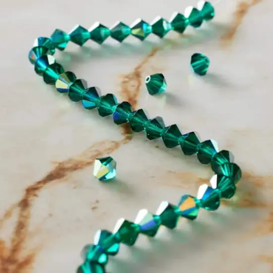 Preciosa Glass Crystal Bicone Beads, 6mm by Bead Landing&trade; Emerald AB {3}