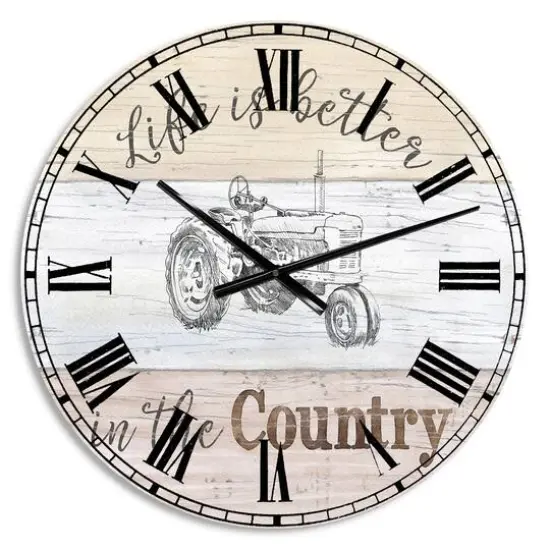 Designart Moment Tractors Farmhouse Wall Clock {1}