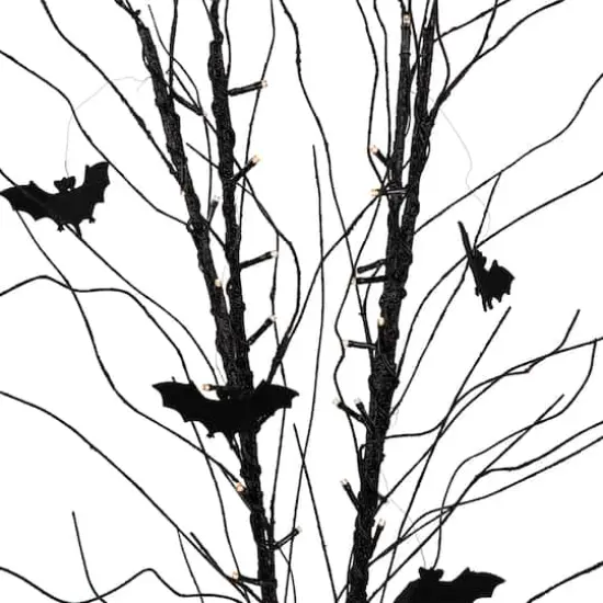 50" LED Black Halloween Branch Tree with Bats {5}