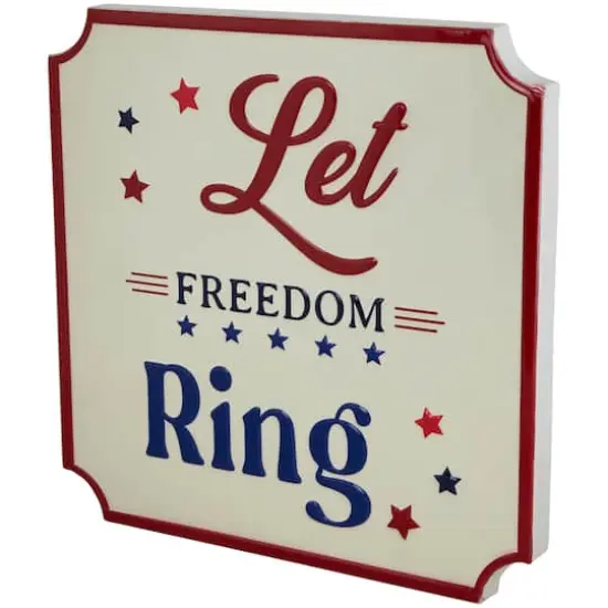 11.75" Let Freedom Ring Americana Metal Wall Sign {4}