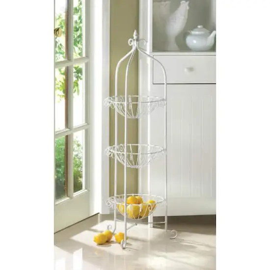3.5ft. White Corner Basket Stand {3}