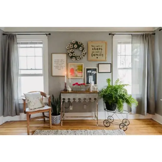 Hello Honey® 27" Vintage Reproduction Metal Laundry Basket on Wheels Gray {8}